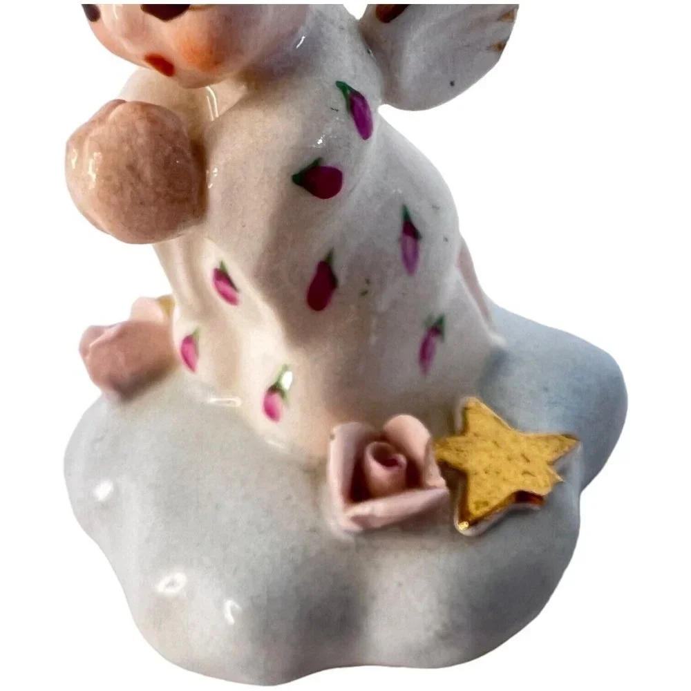 Vintage Napco Itsy Bitsy‎ Angel Figurine Givin Thanks Flower Star S245E